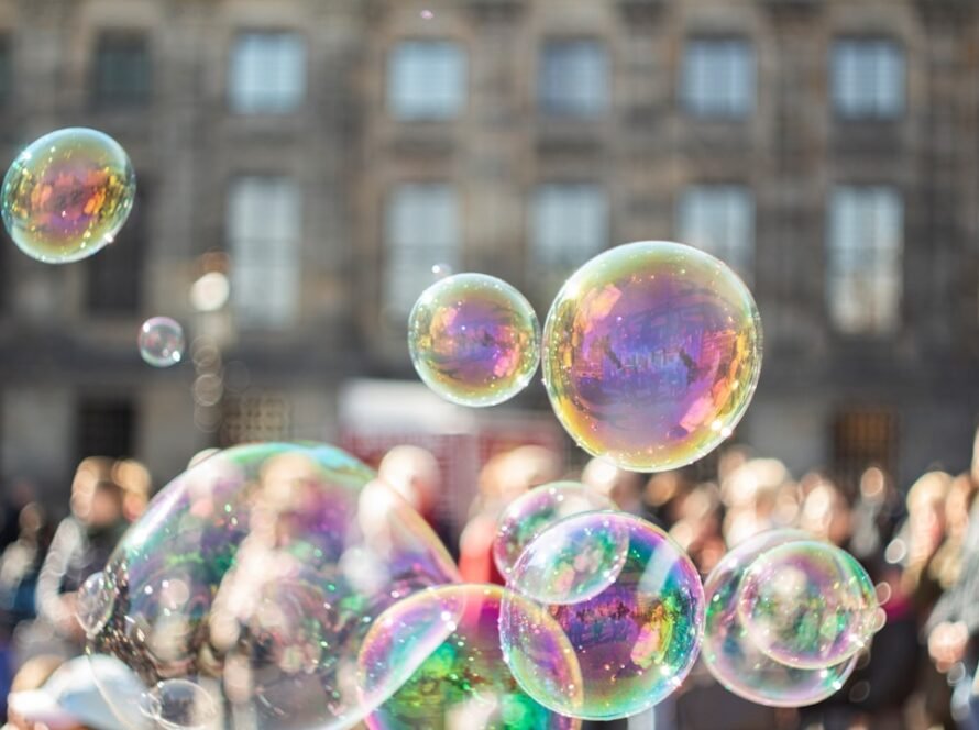 a group of bubbles in the air