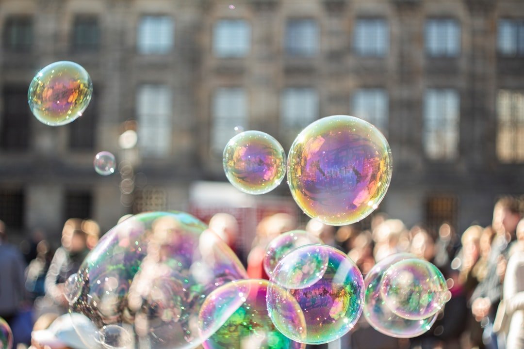 a group of bubbles in the air