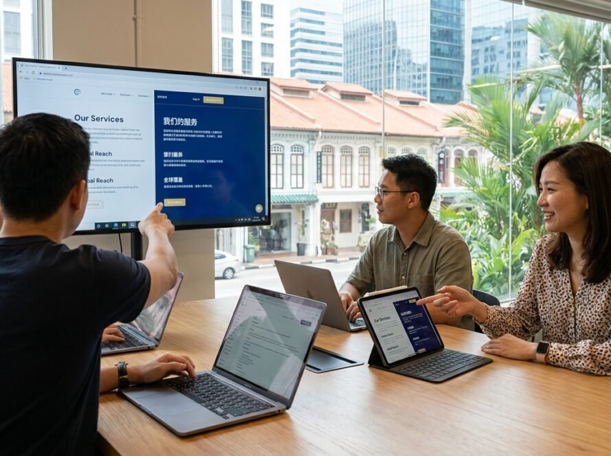 Photo multilingual website design Singapore Chinese English